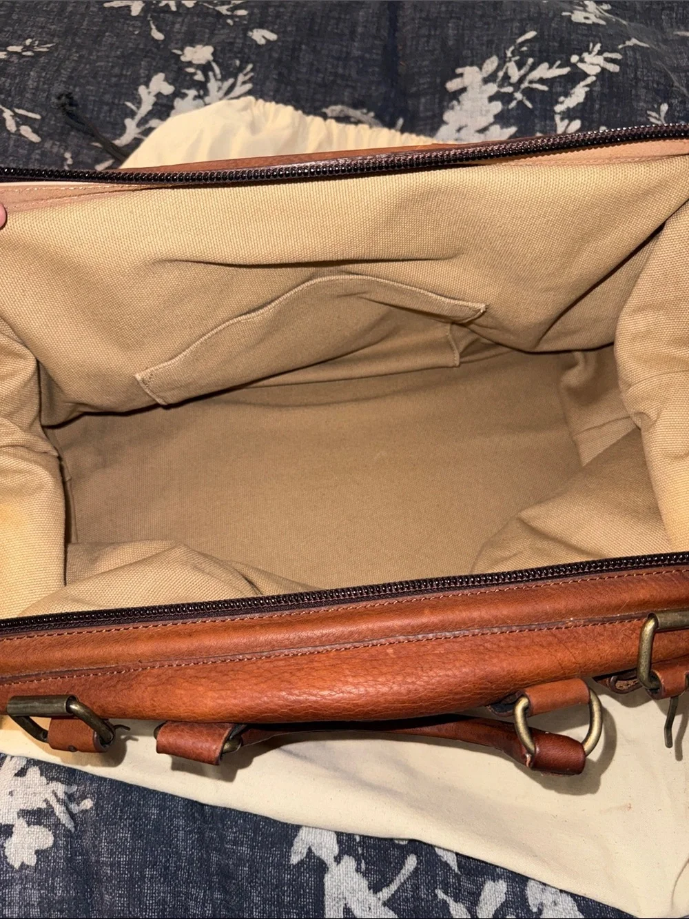 Duluth Trading Co Natural Canvas Tote with Black Logo